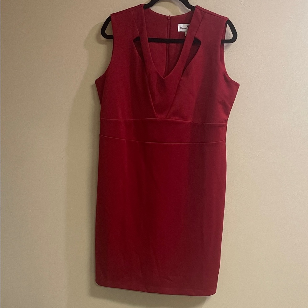 Chic Red Sleeveless Midi Dress